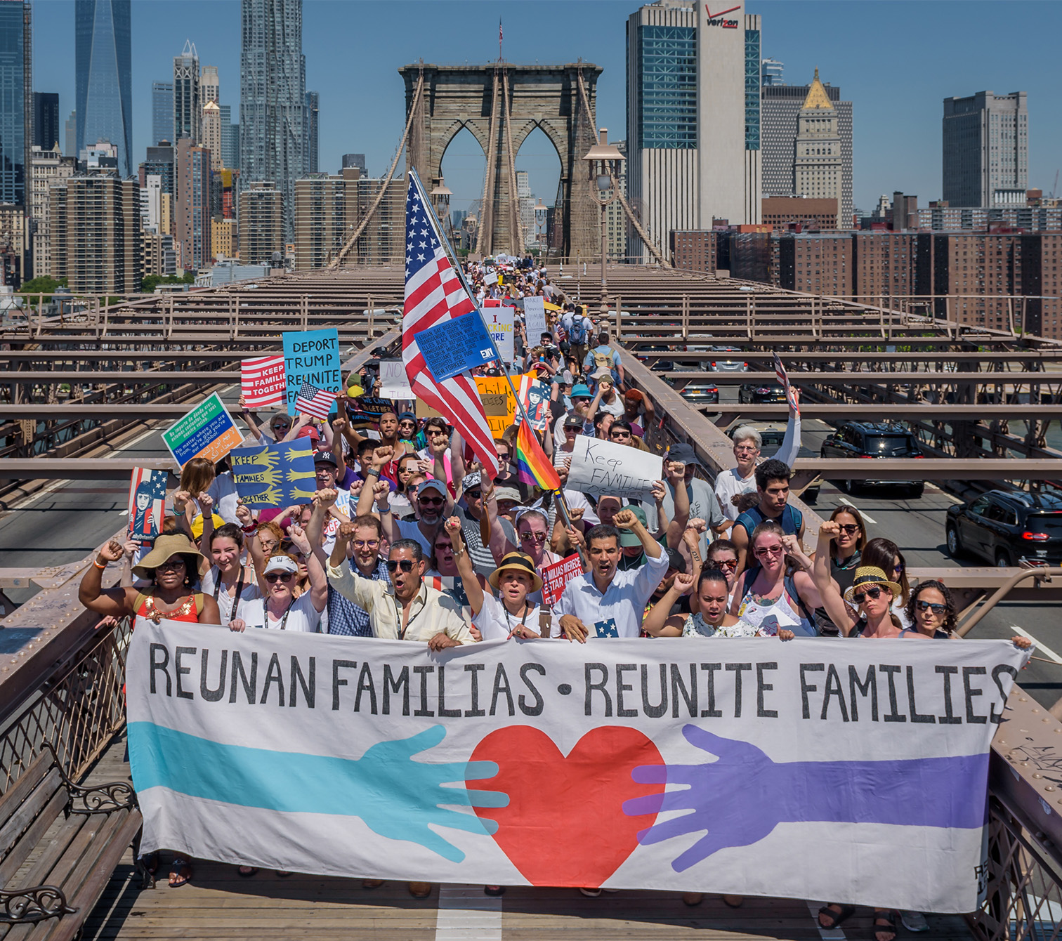 About 15 thousand New Yorkers marched in support of immigrant families and to condemn the Trump administration’s “zero-tolerance” policies on June 30, 2018.
